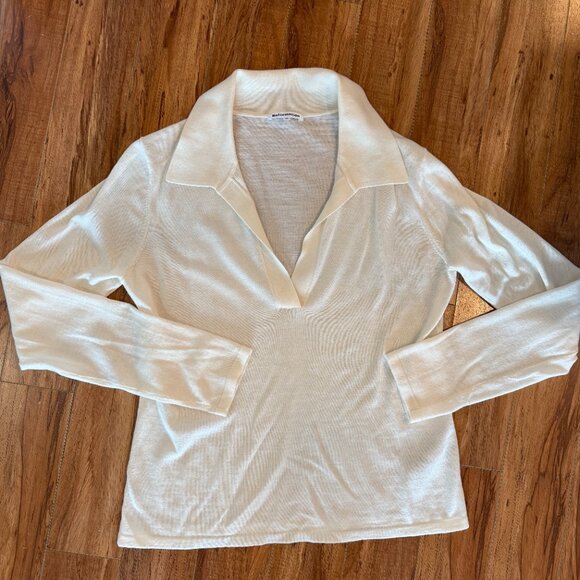 Reformation Lucas Relaxed Regenerative Lightweight Merino Wool V Sweater M - Picture 5 of 6